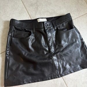Abercrombie & Fitch Black Faux Leather Mini Skirt